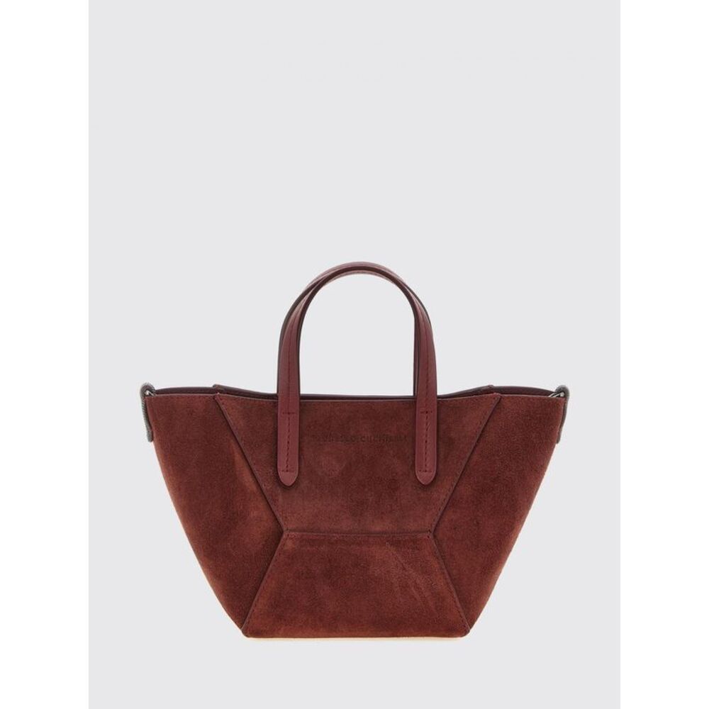 Brunello Cucinelli Small Suede Handbag With Monili Embellishment